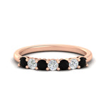 Load image into Gallery viewer, 0.50-carat-7-stone-black-diamond-wedding-band-ring-in-rose-gold-FDENS141BGBLACK-0.5CT-NL-RG
