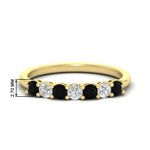 Load image into Gallery viewer, 0.50-carat-7-stone-black-diamond-wedding-band-ring-in-yellow-gold-FDENS141BGBLACK-0.5CT-NL-YG-HW
