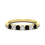 Load image into Gallery viewer, 0.50-carat-7-stone-black-diamond-wedding-band-ring-in-yellow-gold-FDENS141BGBLACK-0.5CT-NL-YG
