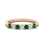 Load image into Gallery viewer, 0.50-carat-7-stone-emerald-wedding-band-ring-in-rose-gold-FDENS141BGEMGR-0.5CT-NL-RG
