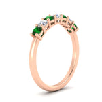 Load image into Gallery viewer, 0.50-carat-7-stone-emerald-wedding-band-ring-in-rose-gold-FDENS141BGEMGRANGLE2-0.5CT-NL-RG
