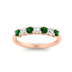 Load image into Gallery viewer, 0.50-carat-7-stone-emerald-wedding-band-ring-in-rose-gold-FDENS141BGEMGRANGLE5-0.5CT-NL-RG
