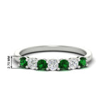 Load image into Gallery viewer, 0.50-carat-7-stone-emerald-wedding-band-ring-in-white-gold-FDENS141BGEMGR-0.5CT-NL-WG-HW
