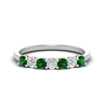 Load image into Gallery viewer, 0.50-carat-7-stone-emerald-wedding-band-ring-in-white-gold-FDENS141BGEMGR-0.5CT-NL-WG
