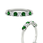 Load image into Gallery viewer, 0.50-carat-7-stone-emerald-wedding-band-ring-in-white-gold-FDENS141BGEMGRANGLE3-0.5CT-NL-WG
