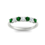 Load image into Gallery viewer, 0.50-carat-7-stone-emerald-wedding-band-ring-in-white-gold-FDENS141BGEMGRANGLE5-0.5CT-NL-WG
