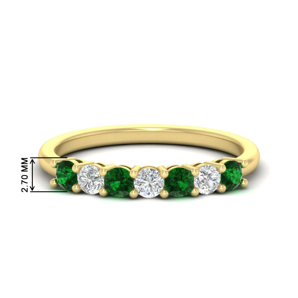 0.50-carat-7-stone-emerald-wedding-band-ring-in-yellow-gold-FDENS141BGEMGR-0.5CT-NL-YG-HW