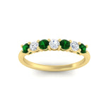 Load image into Gallery viewer, 0.50-carat-7-stone-emerald-wedding-band-ring-in-yellow-gold-FDENS141BGEMGRANGLE5-0.5CT-NL-YG
