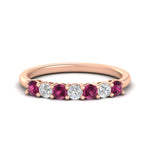 Load image into Gallery viewer, 0.50-carat-7-stone-pink-sapphire-wedding-band-ring-in-rose-gold-FDENS141BGSADRPI-0.5CT-NL-RG
