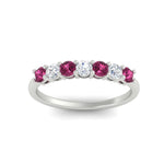 Load image into Gallery viewer, 0.50-carat-7-stone-pink-sapphire-wedding-band-ring-in-white-gold-FDENS141BGSADRPIANGLE5-0.5CT-NL-WG
