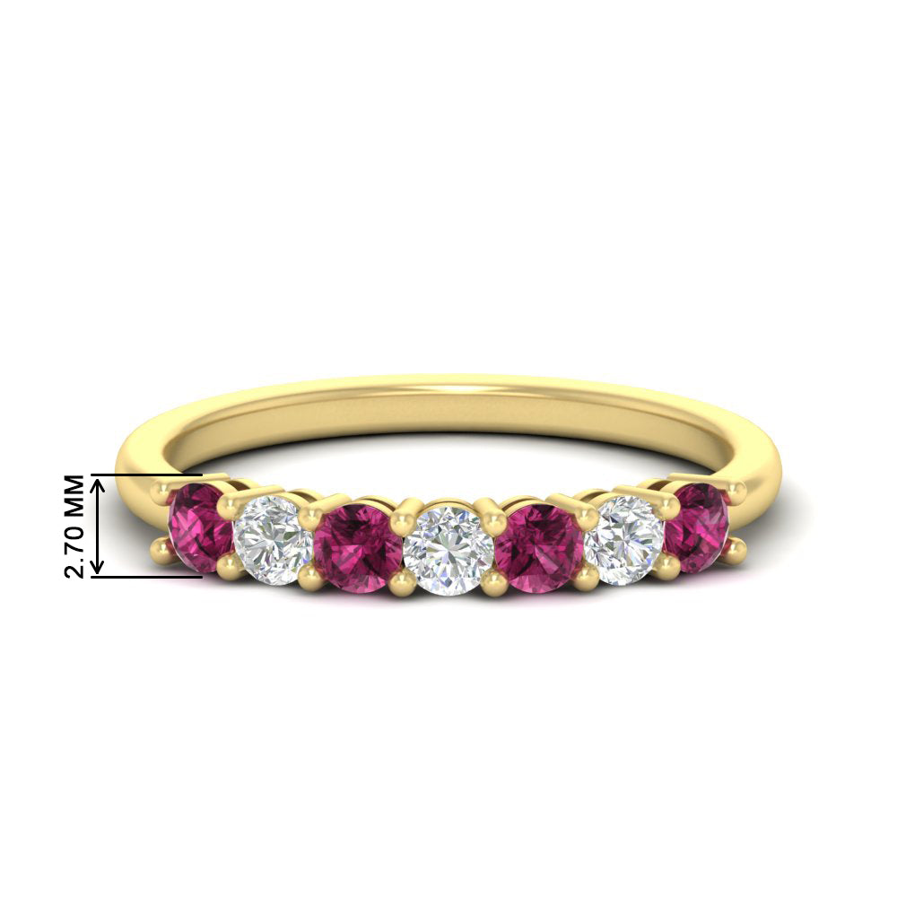 0.50-carat-7-stone-pink-sapphire-wedding-band-ring-in-yellow-gold-FDENS141BGSADRPI-0.5CT-NL-YG-HW