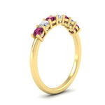 Load image into Gallery viewer, 0.50-carat-7-stone-pink-sapphire-wedding-band-ring-in-yellow-gold-FDENS141BGSADRPIANGLE2-0.5CT-NL-YG
