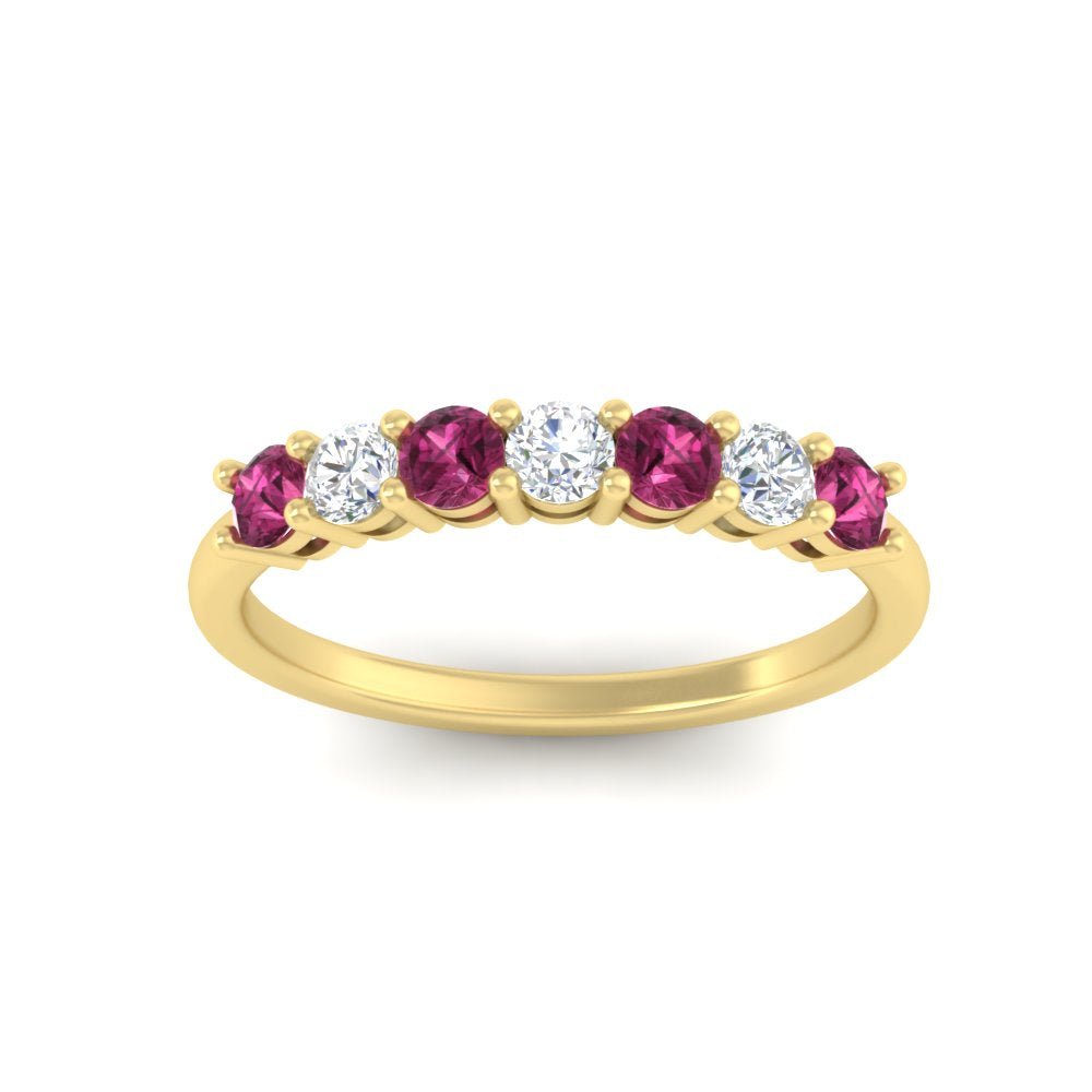 0.50-carat-7-stone-pink-sapphire-wedding-band-ring-in-yellow-gold-FDENS141BGSADRPIANGLE5-0.5CT-NL-YG