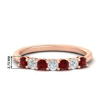 Load image into Gallery viewer, 0.50-carat-7-stone-ruby-wedding-band-ring-in-rose-gold-FDENS141BGRUDR-0.5CT-NL-RG-HW

