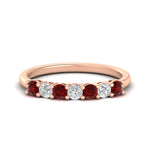 Load image into Gallery viewer, 0.50-carat-7-stone-ruby-wedding-band-ring-in-rose-gold-FDENS141BGRUDR-0.5CT-NL-RG
