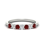 Load image into Gallery viewer, 0.50-carat-7-stone-ruby-wedding-band-ring-in-white-gold-FDENS141BGRUDR-0.5CT-NL-WG
