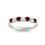 Load image into Gallery viewer, 0.50-carat-7-stone-ruby-wedding-band-ring-in-white-gold-FDENS141BGRUDRANGLE5-0.5CT-NL-WG
