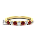 Load image into Gallery viewer, 0.50-carat-7-stone-ruby-wedding-band-ring-in-yellow-gold-FDENS141BGRUDR-0.5CT-NL-YG-HW
