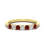 Load image into Gallery viewer, 0.50-carat-7-stone-ruby-wedding-band-ring-in-yellow-gold-FDENS141BGRUDR-0.5CT-NL-YG
