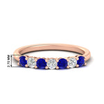 Load image into Gallery viewer, 0.50-carat-7-stone-sapphire-wedding-band-ring-in-rose-gold-FDENS141BGSABL-0.5CT-NL-RG-HW
