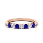 Load image into Gallery viewer, 0.50-carat-7-stone-sapphire-wedding-band-ring-in-rose-gold-FDENS141BGSABL-0.5CT-NL-RG
