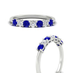 Load image into Gallery viewer, 0.50-carat-7-stone-sapphire-wedding-band-ring-in-white-gold-FDENS141BGSABLANGLE3-0.5CT-NL-WG

