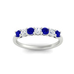 Load image into Gallery viewer, 0.50-carat-7-stone-sapphire-wedding-band-ring-in-white-gold-FDENS141BGSABLANGLE5-0.5CT-NL-WG
