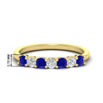 Load image into Gallery viewer, 0.50-carat-7-stone-sapphire-wedding-band-ring-in-yellow-gold-FDENS141BGSABL-0.5CT-NL-YG-HW
