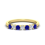 Load image into Gallery viewer, 0.50-carat-7-stone-sapphire-wedding-band-ring-in-yellow-gold-FDENS141BGSABL-0.5CT-NL-YG
