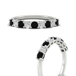 Load image into Gallery viewer, 0.50-carat-9-stone-wedding-black-diamond-band-in-white-gold-FD8008B9BGBLACKANGLE3-0.50CT-NL-WG
