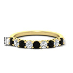 Load image into Gallery viewer, 0.50-carat-9-stone-wedding-black-diamond-band-in-yellow-gold-FD8008B9BGBLACK-0.50CT-NL-YG-HW
