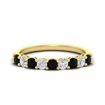 Load image into Gallery viewer, 0.50-carat-9-stone-wedding-black-diamond-band-in-yellow-gold-FD8008B9BGBLACK-0.50CT-NL-YG
