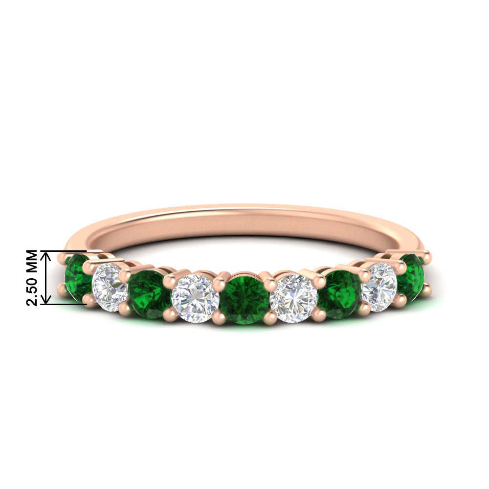 0.50-carat-9-stone-wedding-emerald-band-in-rose-gold-FD8008B9BGEMGR-0.50CT-NL-RG-HW