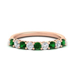 Load image into Gallery viewer, 0.50-carat-9-stone-wedding-emerald-band-in-rose-gold-FD8008B9BGEMGR-0.50CT-NL-RG
