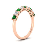 Load image into Gallery viewer, 0.50-carat-9-stone-wedding-emerald-band-in-rose-gold-FD8008B9BGEMGRANGLE2-0.50CT-NL-RG

