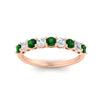 Load image into Gallery viewer, 0.50-carat-9-stone-wedding-emerald-band-in-rose-gold-FD8008B9BGEMGRANGLE5-0.50CT-NL-RG