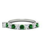 Load image into Gallery viewer, 0.50-carat-9-stone-wedding-emerald-band-in-white-gold-FD8008B9BGEMGR-0.50CT-NL-WG-HW
