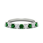 Load image into Gallery viewer, 0.50-carat-9-stone-wedding-emerald-band-in-white-gold-FD8008B9BGEMGR-0.50CT-NL-WG

