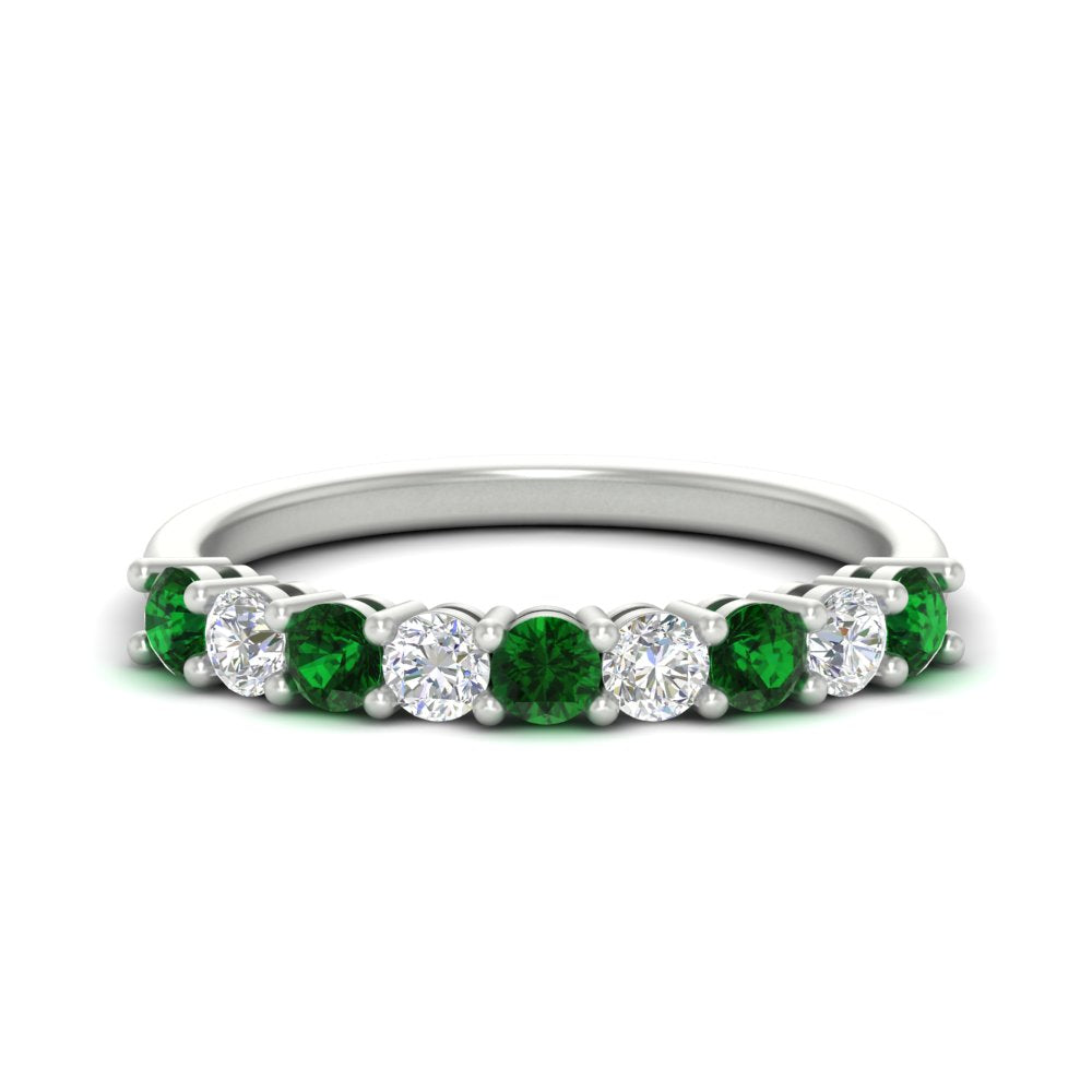 0.50-carat-9-stone-wedding-emerald-band-in-white-gold-FD8008B9BGEMGR-0.50CT-NL-WG