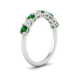 Load image into Gallery viewer, 0.50-carat-9-stone-wedding-emerald-band-in-white-gold-FD8008B9BGEMGRANGLE2-0.50CT-NL-WG
