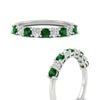 Load image into Gallery viewer, 0.50-carat-9-stone-wedding-emerald-band-in-white-gold-FD8008B9BGEMGRANGLE3-0.50CT-NL-WG