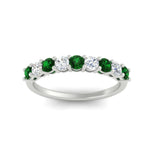 Load image into Gallery viewer, 0.50-carat-9-stone-wedding-emerald-band-in-white-gold-FD8008B9BGEMGRANGLE5-0.50CT-NL-WG
