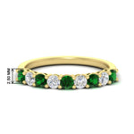 Load image into Gallery viewer, 0.50-carat-9-stone-wedding-emerald-band-in-yellow-gold-FD8008B9BGEMGR-0.50CT-NL-YG-HW
