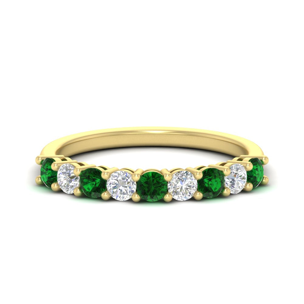 0.50-carat-9-stone-wedding-emerald-band-in-yellow-gold-FD8008B9BGEMGR-0.50CT-NL-YG
