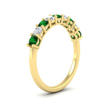 Load image into Gallery viewer, 0.50-carat-9-stone-wedding-emerald-band-in-yellow-gold-FD8008B9BGEMGRANGLE2-0.50CT-NL-YG
