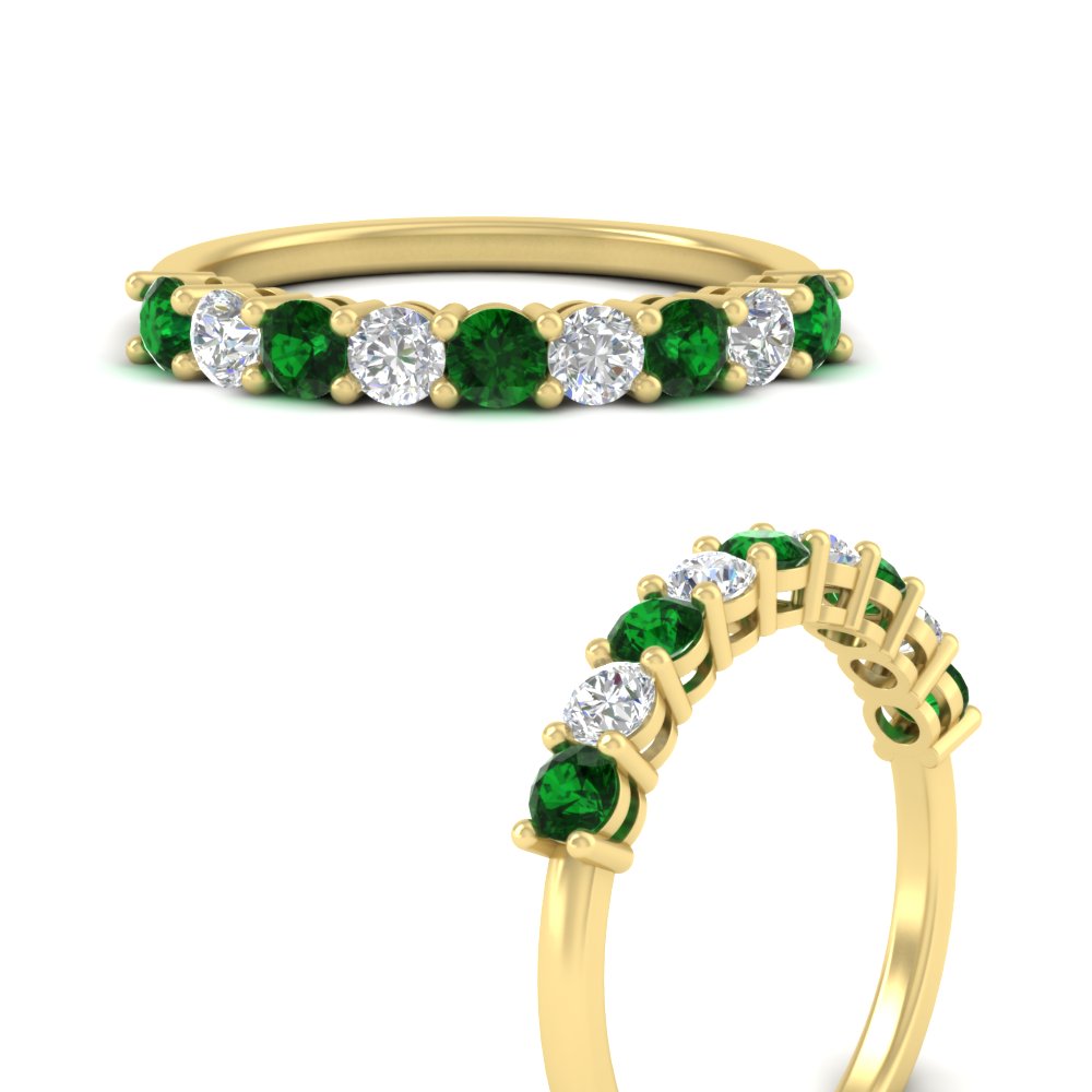 0.50-carat-9-stone-wedding-emerald-band-in-yellow-gold-FD8008B9BGEMGRANGLE3-0.50CT-NL-YG