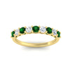 Load image into Gallery viewer, 0.50-carat-9-stone-wedding-emerald-band-in-yellow-gold-FD8008B9BGEMGRANGLE5-0.50CT-NL-YG