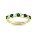 Load image into Gallery viewer, 0.50-carat-9-stone-wedding-emerald-band-in-yellow-gold-FD8008B9BGEMGRANGLE5-0.50CT-NL-YG
