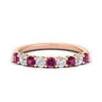 Load image into Gallery viewer, 0.50-carat-9-stone-wedding-pink-sapphire-band-in-rose-gold-FD8008B9BGSADRPI-0.50CT-NL-RG
