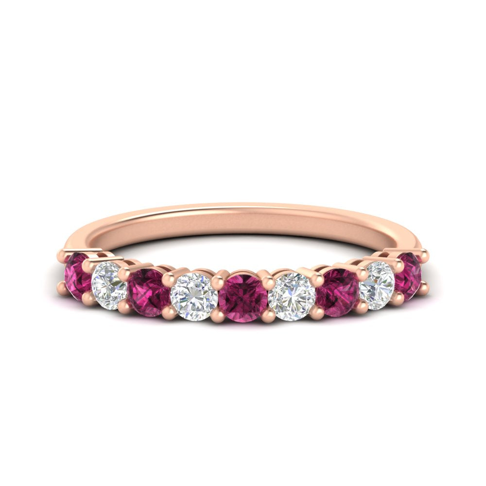 0.50-carat-9-stone-wedding-pink-sapphire-band-in-rose-gold-FD8008B9BGSADRPI-0.50CT-NL-RG